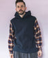 MR.OLIVE/URAKE & OMBRE CHECK / HYBRID HOODY ミスターオリーブ/裏毛&オンブレチェック / ハイブリットフーディー